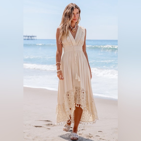Cupshe Dresses & Skirts - Crafter's Special: Lace Boho Maxi Dress